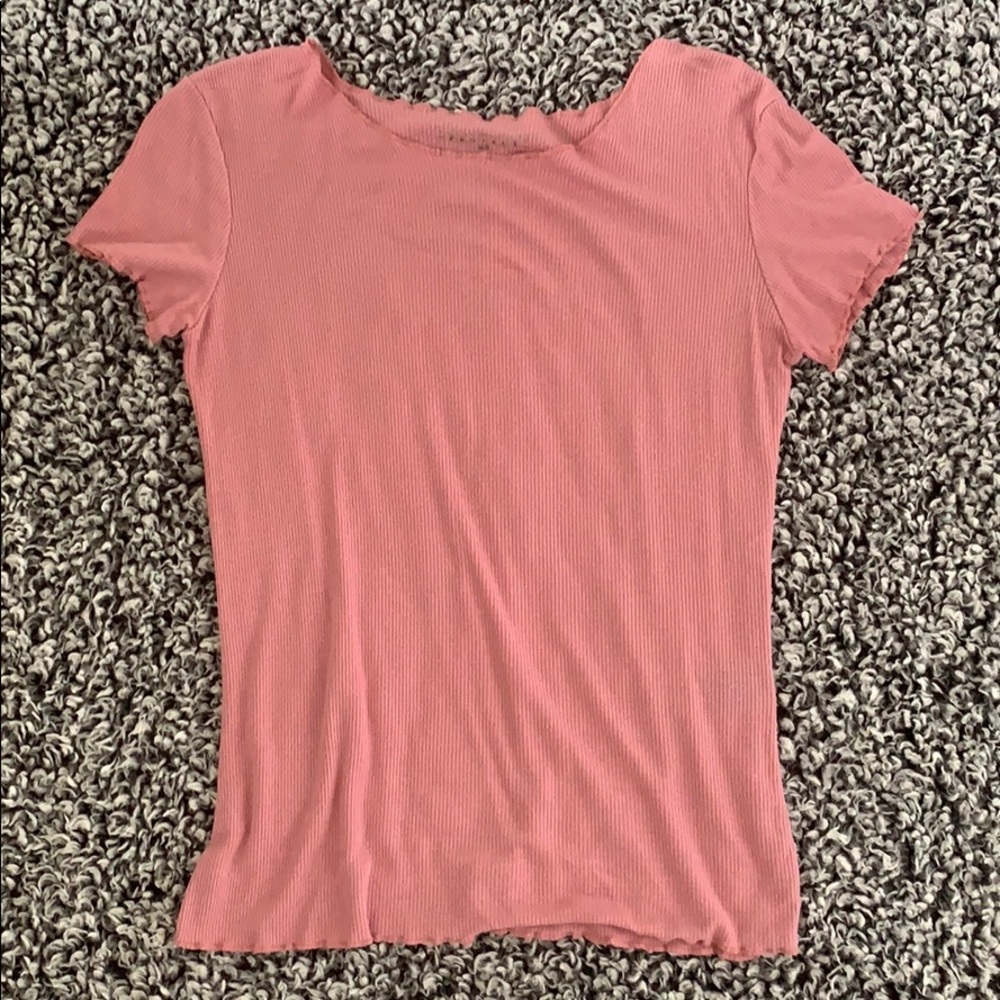 Pink Lettuce Trimmed Top